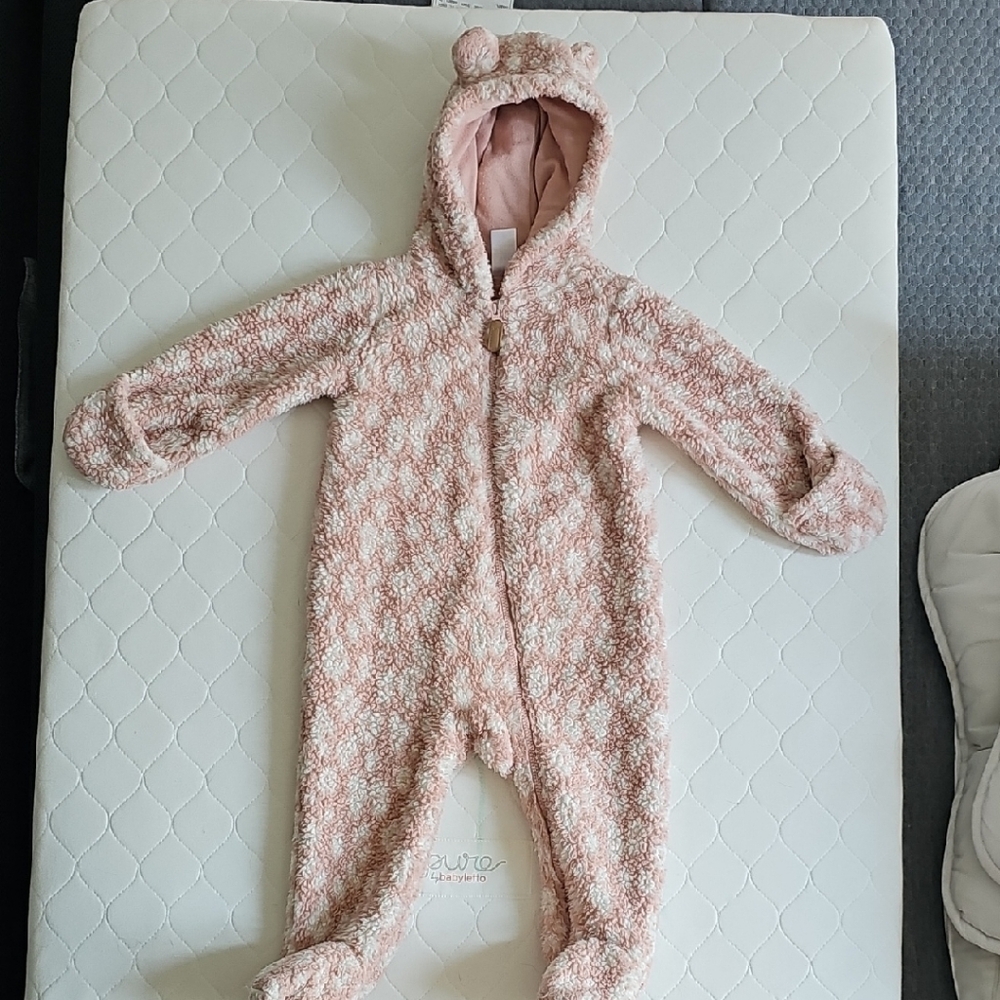 Carter's Pink and White Fleece Footie